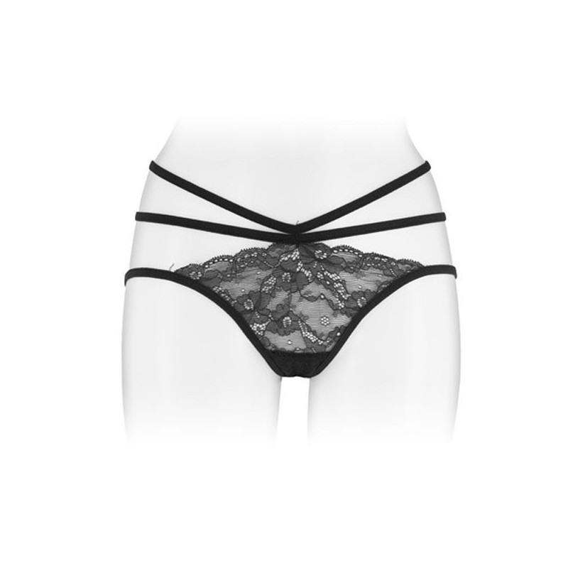 Culotte dentelle noire ouverte Nadia - Culottes / Strings