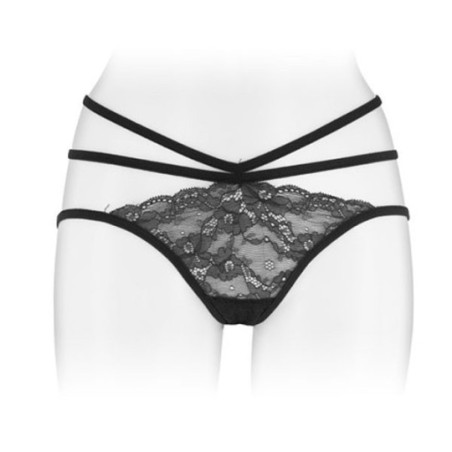 Culotte dentelle noire ouverte Nadia - Culottes / Strings