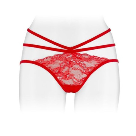 Culotte dentelle rouge ouverte Nadia - Culottes / Strings