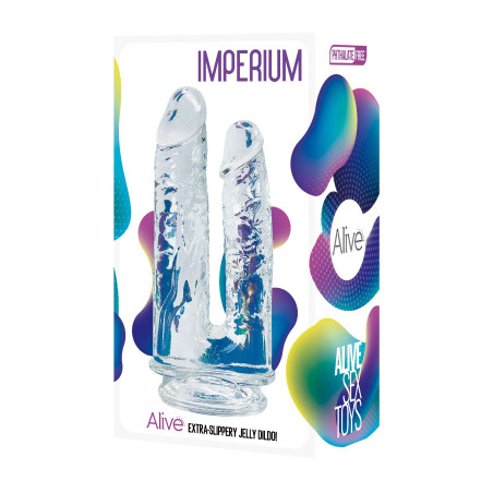 Godemichet ventouse double Jelly Imperium - Double godes pour travestis