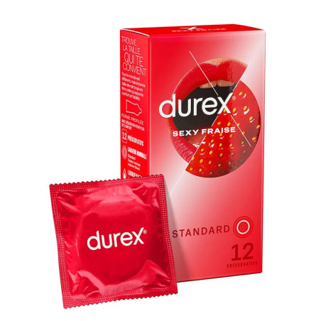 Préservatifs Sexy Fraise (12 préservatifs) - Préservatifs pour travestis