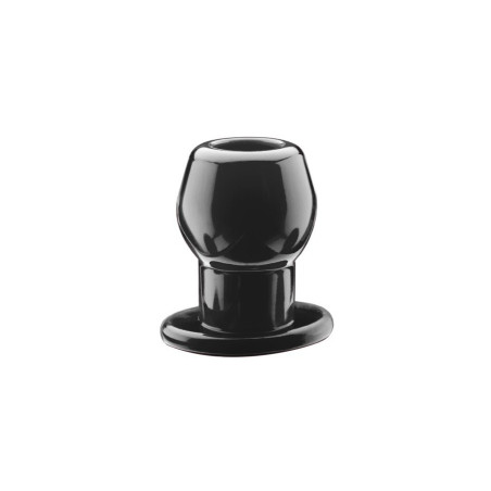 Plug anal tunnel Silicone Noir Large 7.6 x 6.2 cm - Plugs anals tunnel