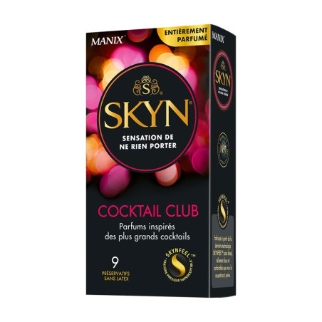 Préservatifs aromatisés Skyn Cocktail Club (9 préservatifs) - Boite de Préservatifs
