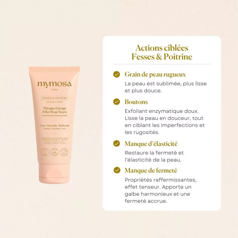 Masque Lissage Effet Peau Neuve - Poitrine & Fesses - Crèmes volume fesses pour travesti