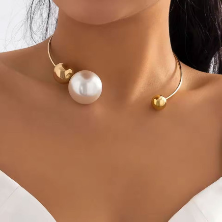 Collier jonc et perle - Colliers pour travestis