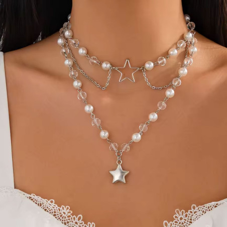 Collier Coeurs d'argent - Colliers pour travestis