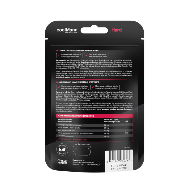 Hard - Stimulant érection (60 comprimés) - Tous nos produits