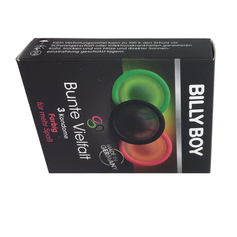 Billy Boy préservatifs colorés (3 préservatifs) -