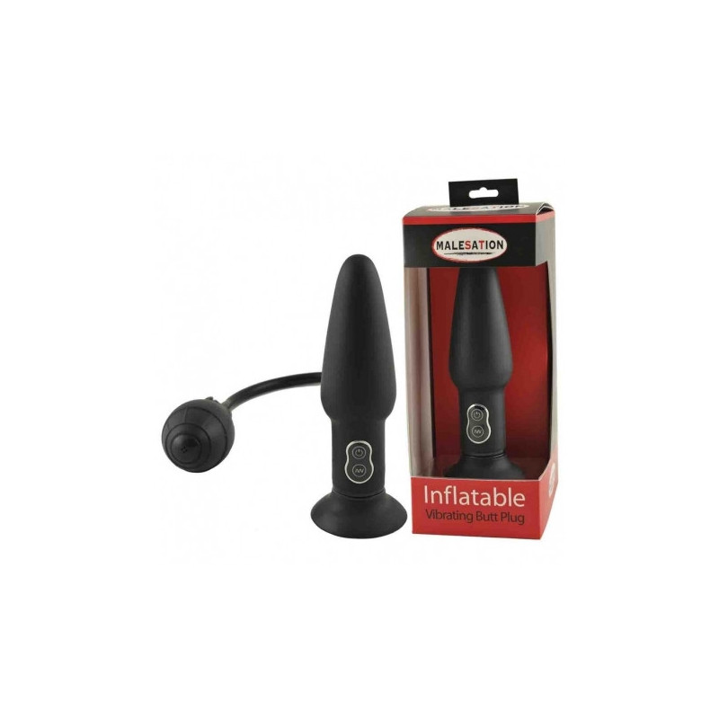 Plug Anal gonflable vibrant avec ventouse - Plugs gonflables pour travestis