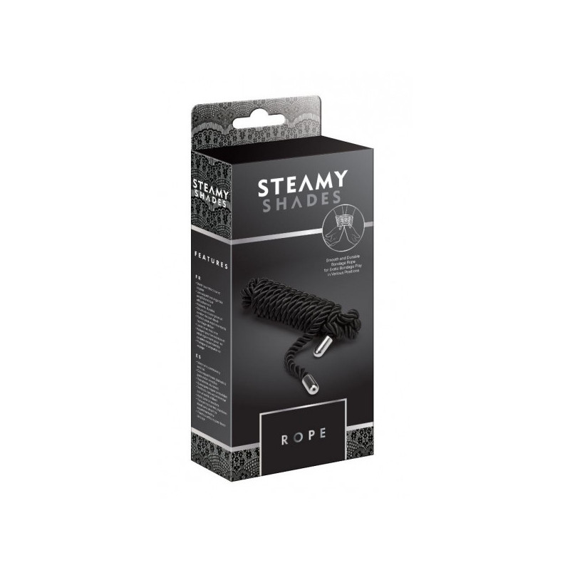 Lien noir soyeux - Menottes pour travestis