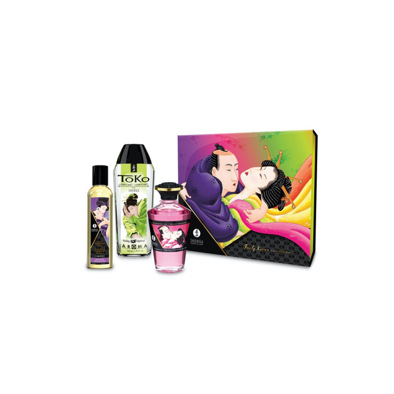 Coffret Fruity Kisses Massage et lubrifiants gourmands -