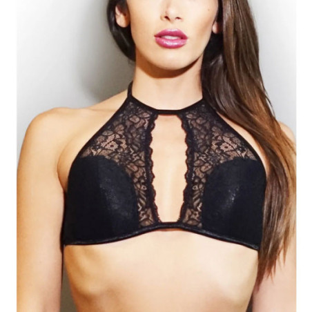 Soutien Gorge Bralette Dentelle Tulle Noir - Soutiens-gorge sexy pour travestis