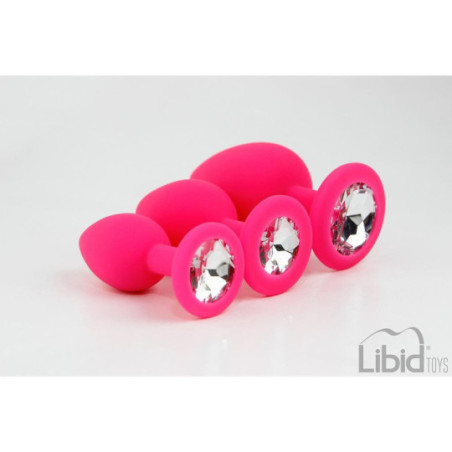 Set de 3 plugs Anals roses Joyas - Plugs bijoux pour travestis Set de 3 plugs Anals roses Joyas - Plugs bijoux pour travestis
