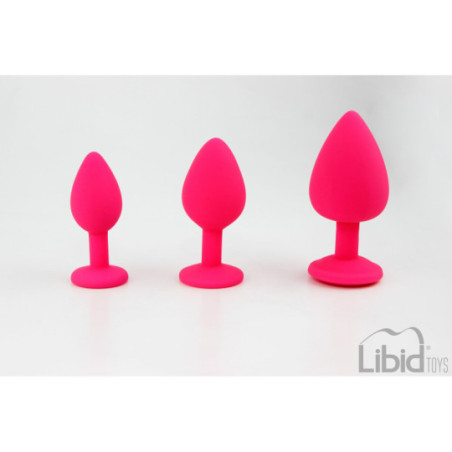 Set de 3 plugs Anals roses Joyas - Plugs bijoux pour travestis Set de 3 plugs Anals roses Joyas - Plugs bijoux pour travestis
