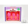 Set de 3 plugs Anals roses Joyas - Plugs bijoux pour travestis Set de 3 plugs Anals roses Joyas - Plugs bijoux pour travestis