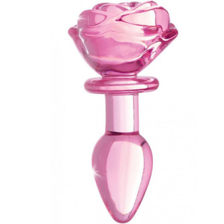 Plug Anal en Verre Pink Rose - Plugs bijoux pour travestis