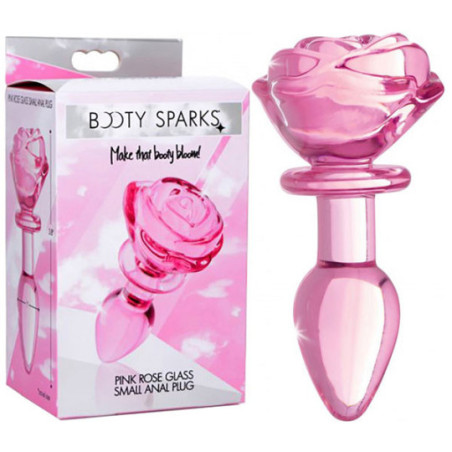 Plug Anal en Verre Pink Rose - Plugs bijoux pour travestis