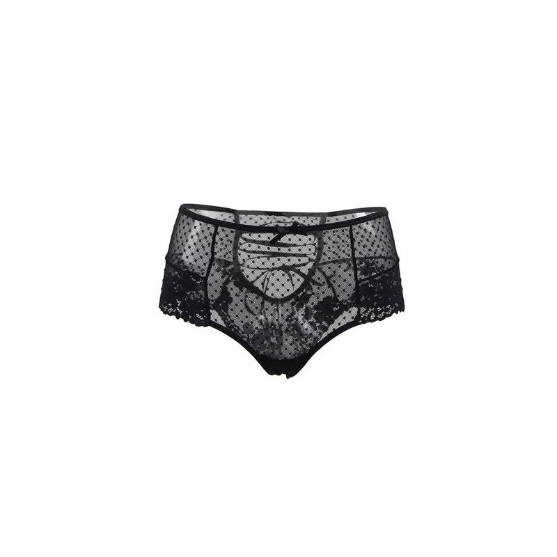 Tanga noir Taille haute - Culottes / Strings