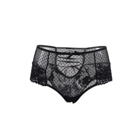 Tanga noir Taille haute - Culottes / Strings